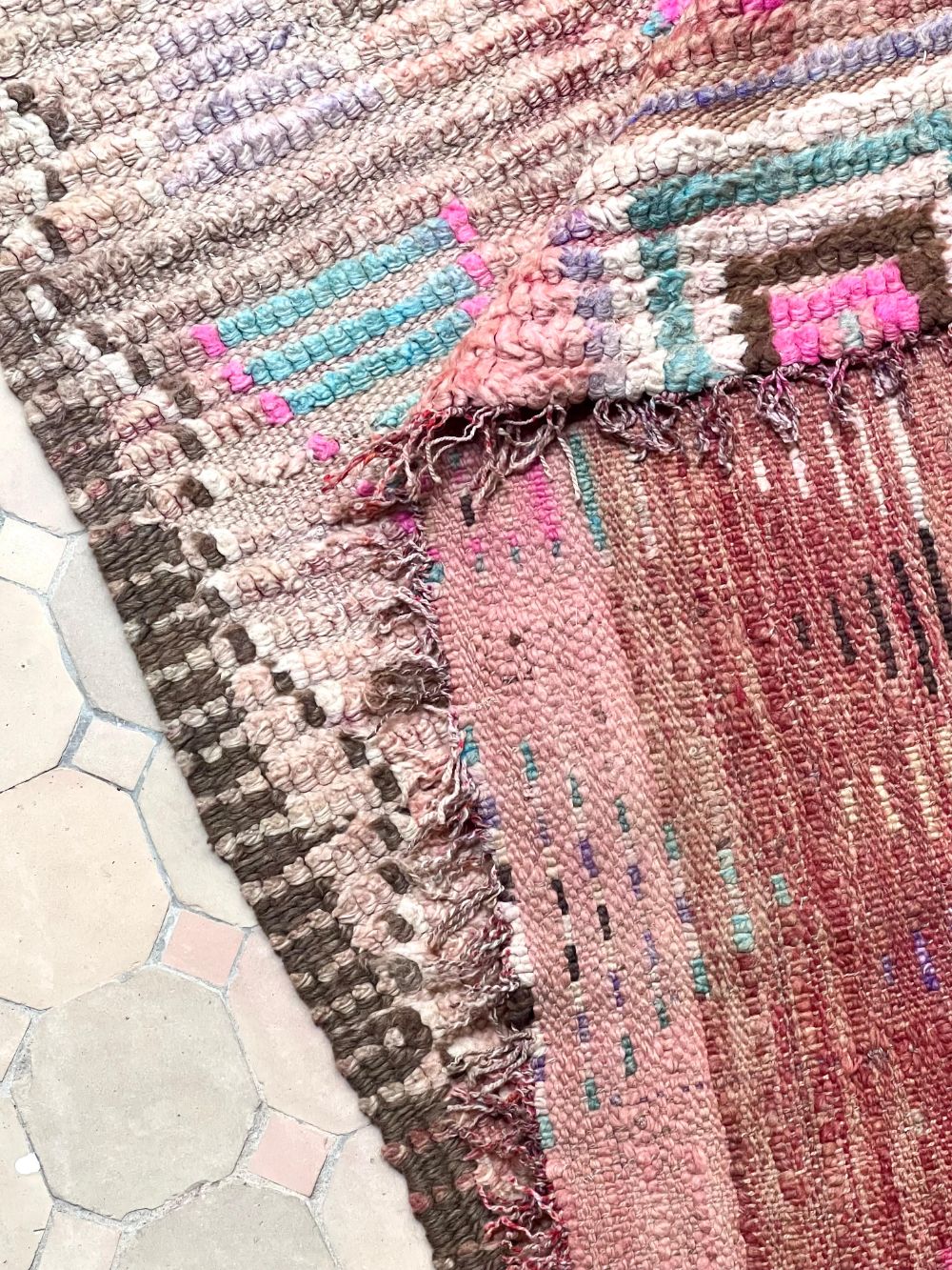 Moroccan Vintage Boujaad Rug 345x140cm