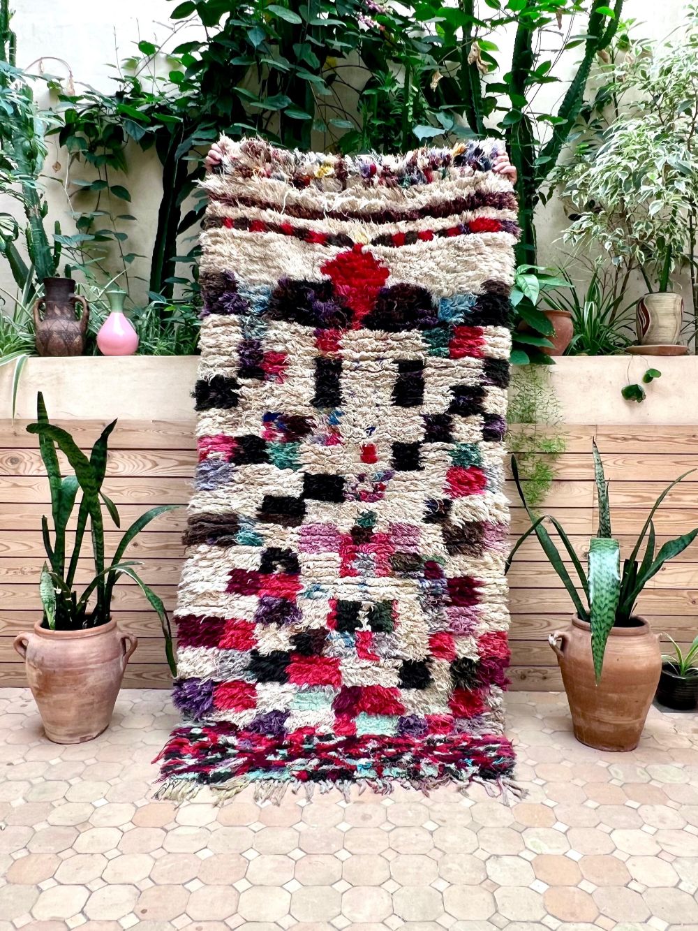 Moroccan Vintage Boucherouite Rug 150x95cm