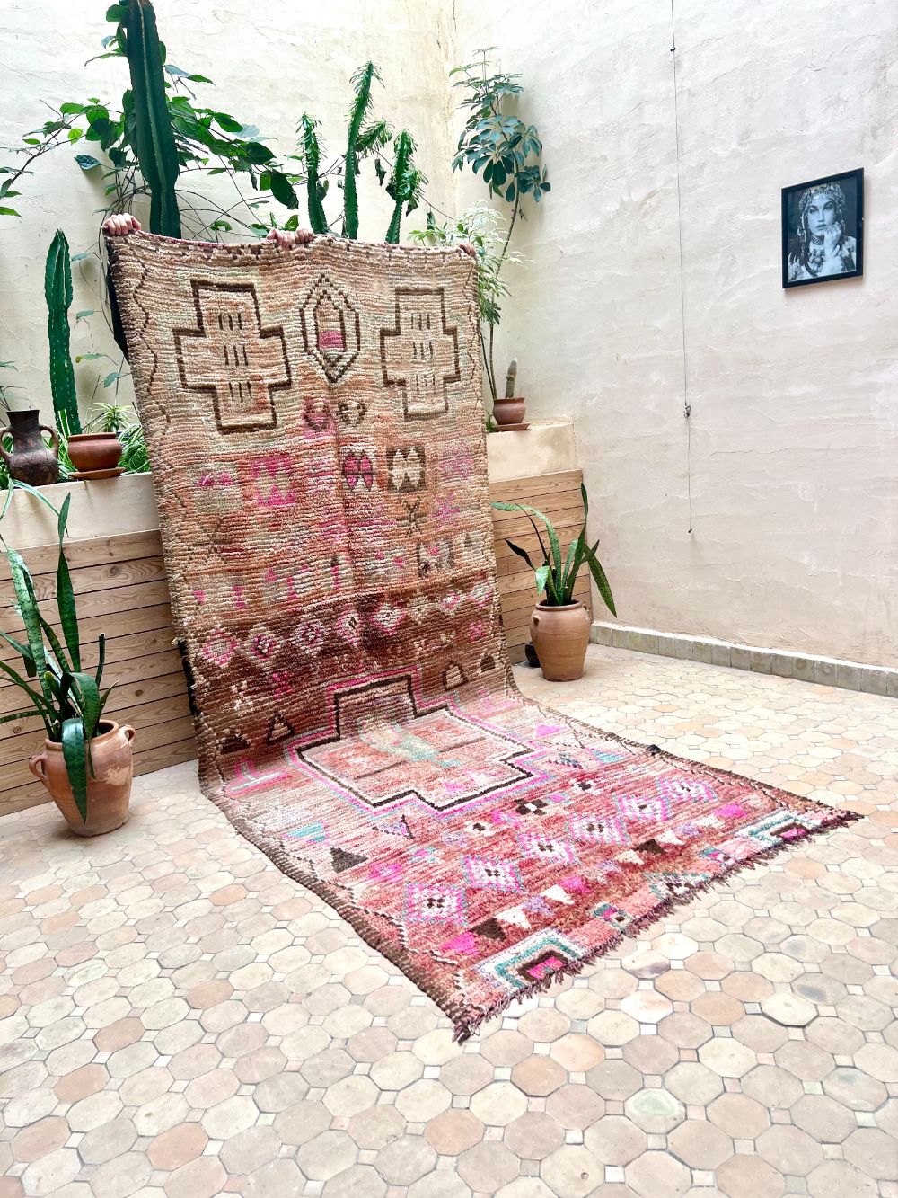 Moroccan Vintage Boujaad Rug 345x140cm