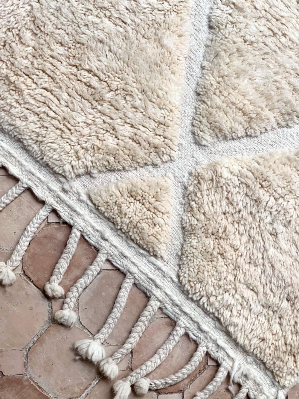 Moroccan All White Rug 160x115cm