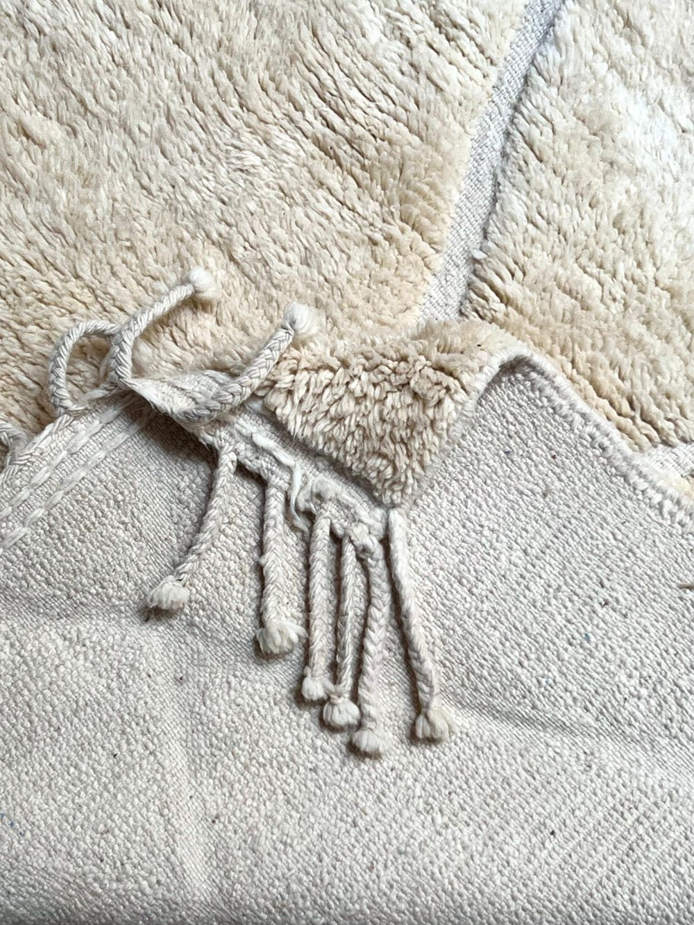 Moroccan All White Rug 160x115cm