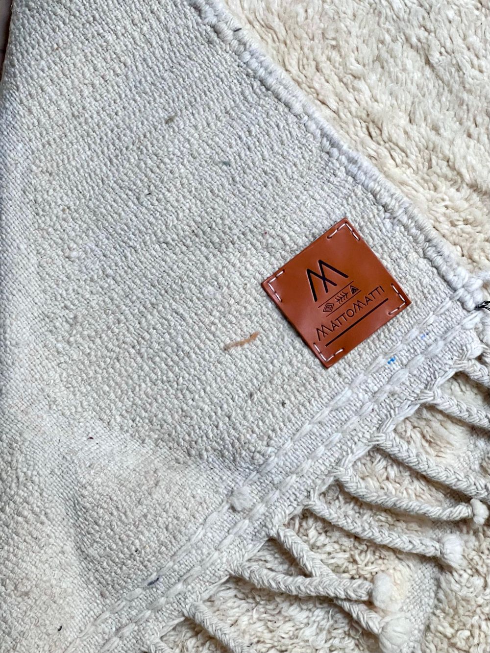 Moroccan All White Rug 160x115cm