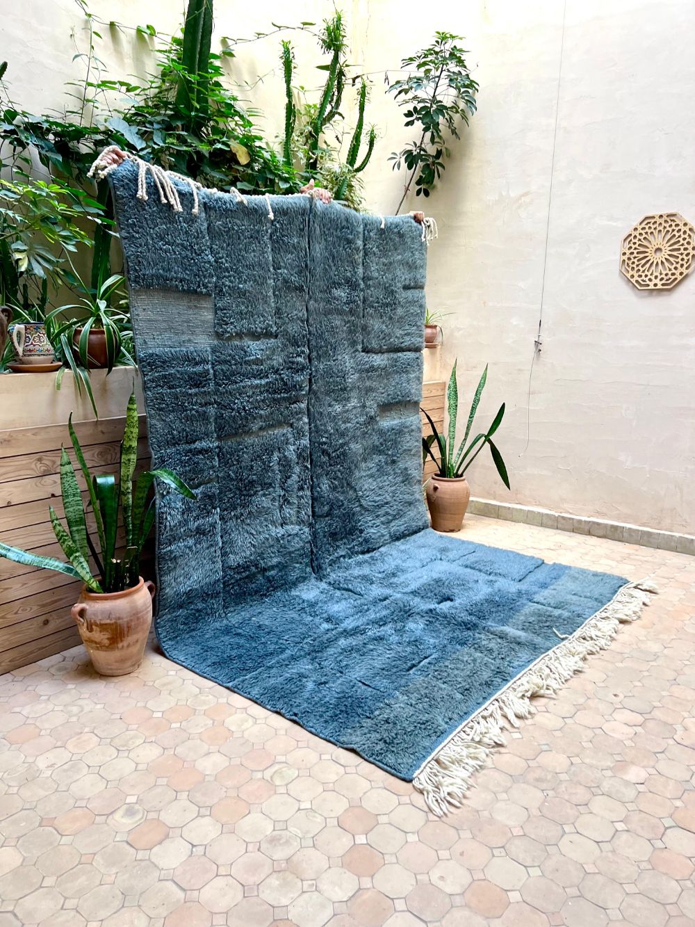 Moroccan Mrirt Rug Navy 305x195cm