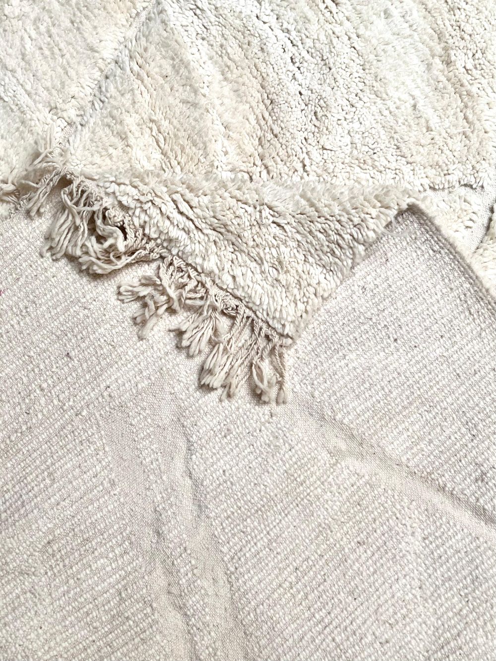 Moroccan All White Rug 290x235cm