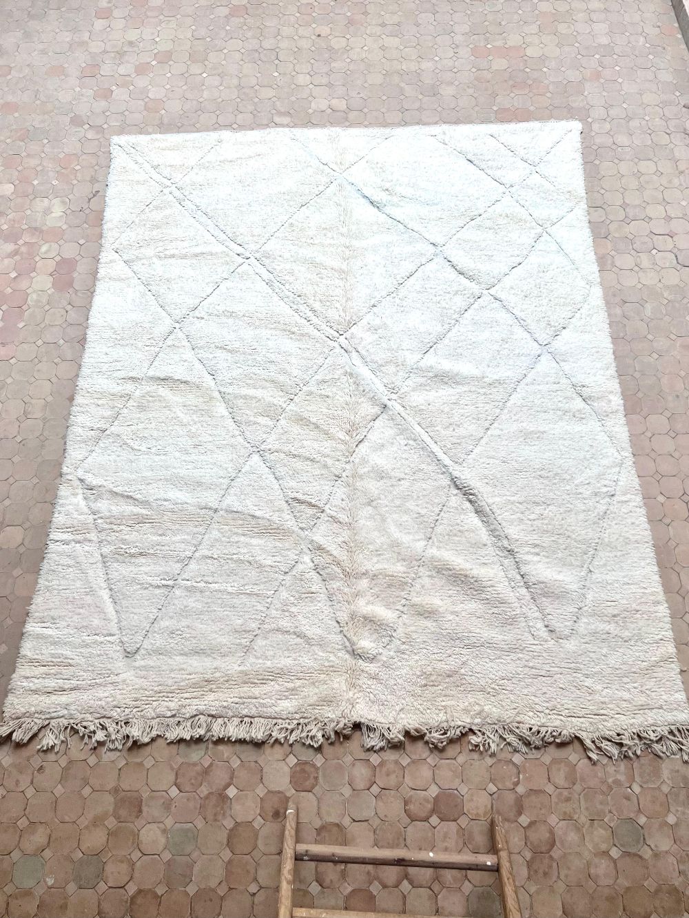 Moroccan All White Rug 290x235cm