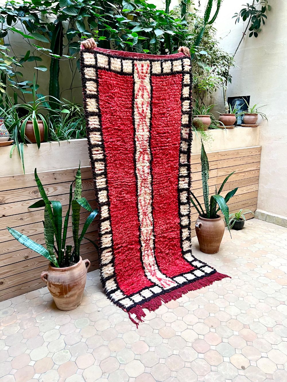 Moroccan Vintage Azilal runner Rug 200x95cm