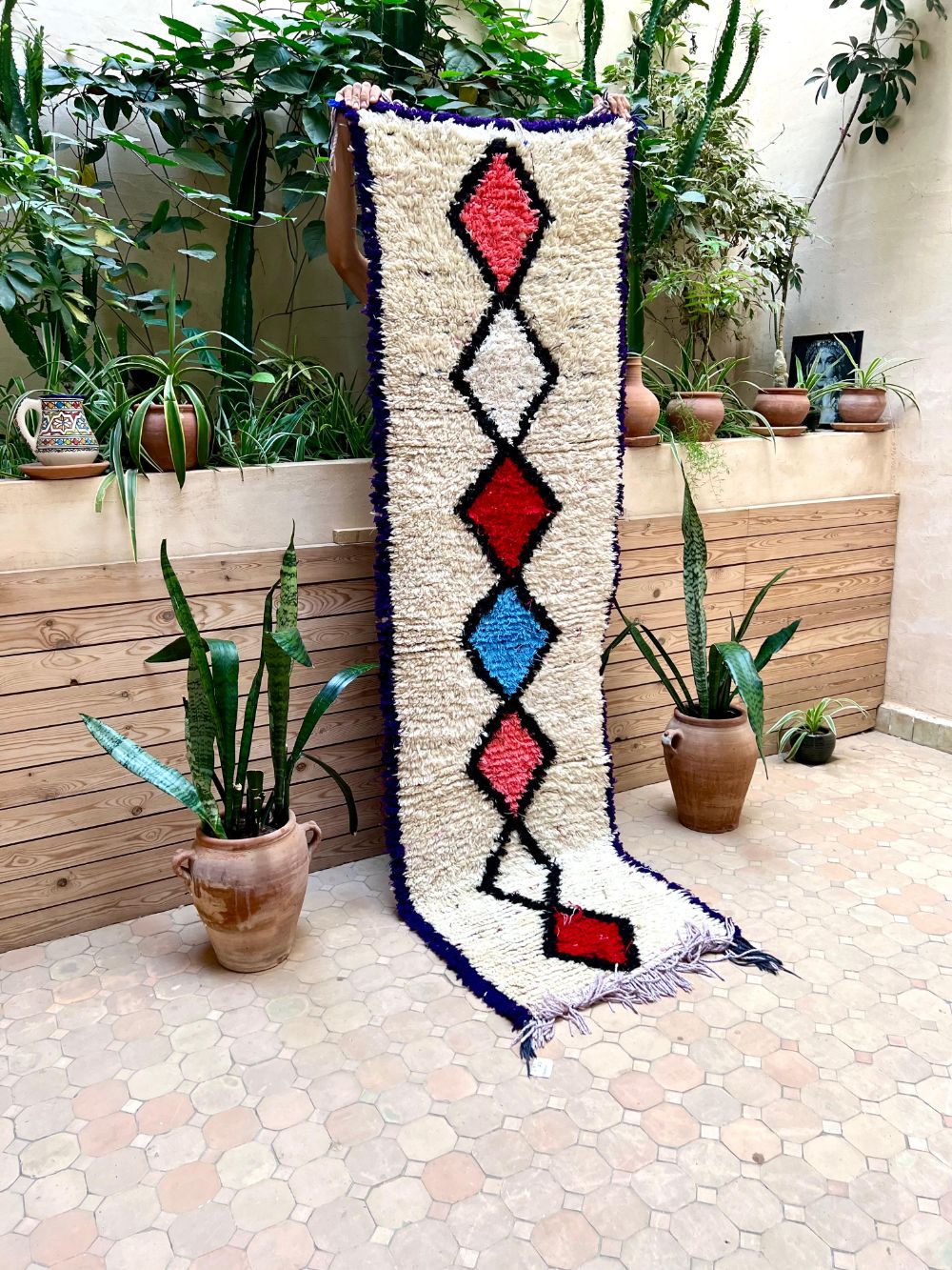 Moroccan Vintage Azilal runner Rug 240x70cm