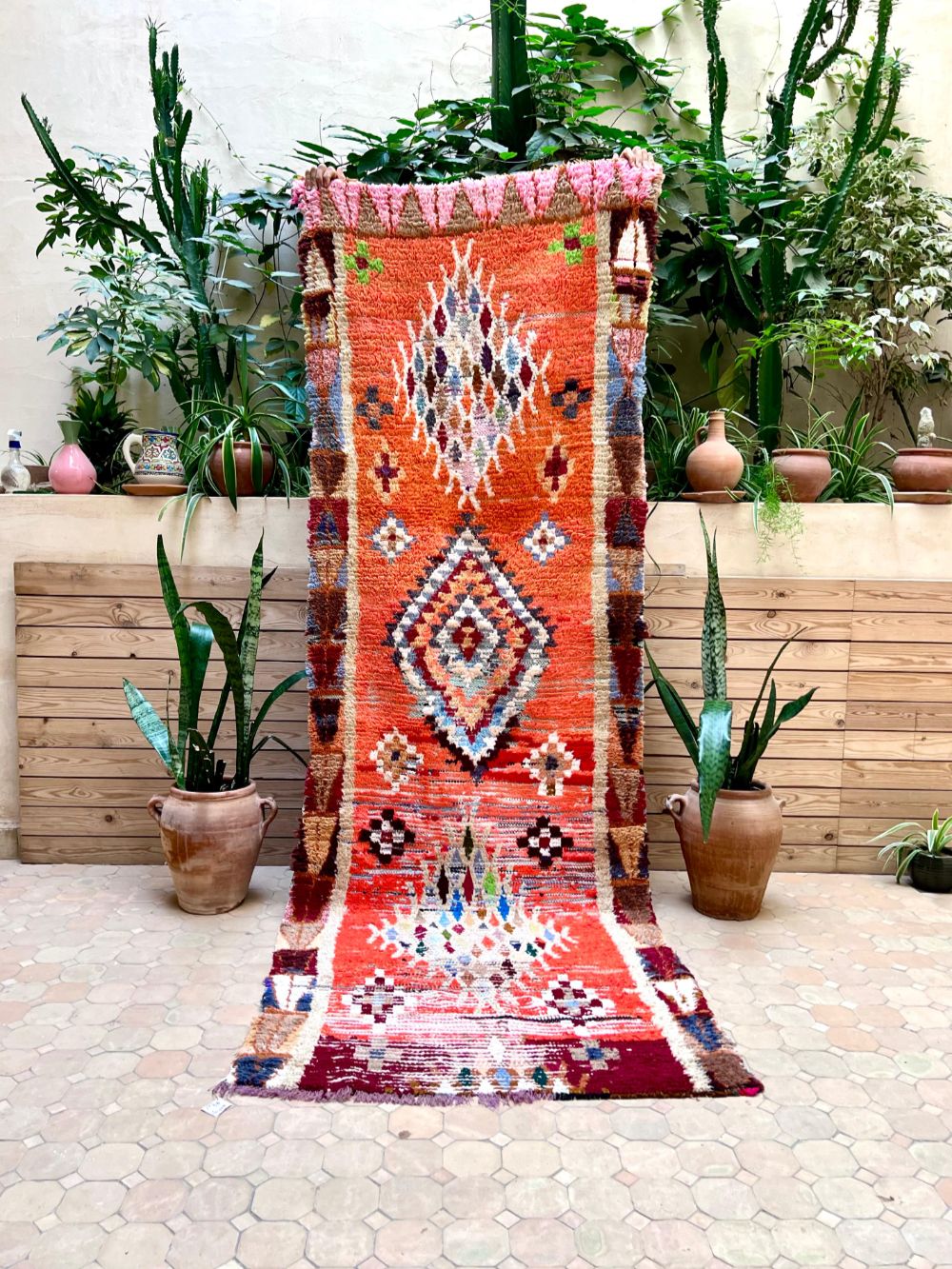Moroccan Vintage Azilal runner Rug 275x95cm