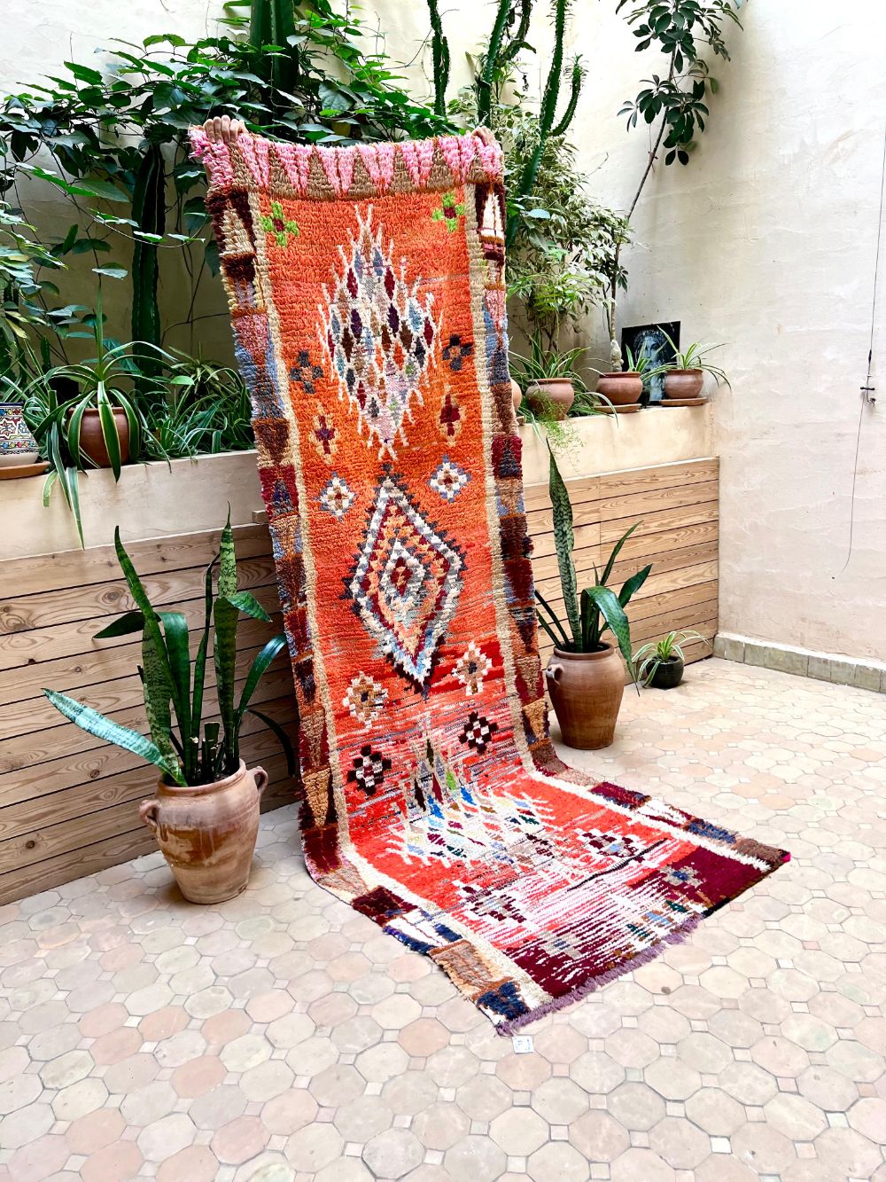 Moroccan Vintage Azilal runner Rug 275x95cm