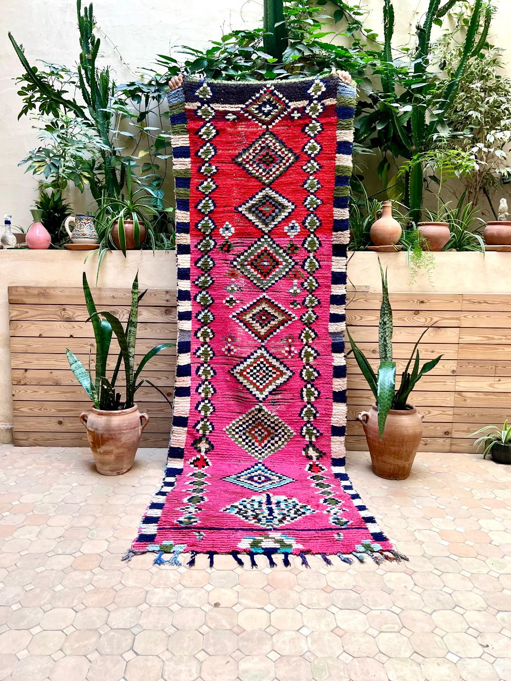 Moroccan Vintage Azilal runner Rug 265x90cm