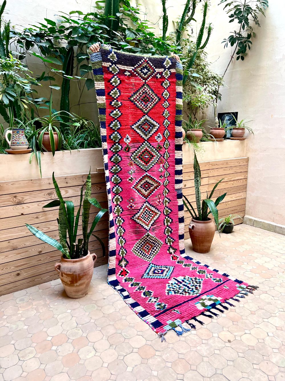 Moroccan Vintage Azilal runner Rug 265x90cm