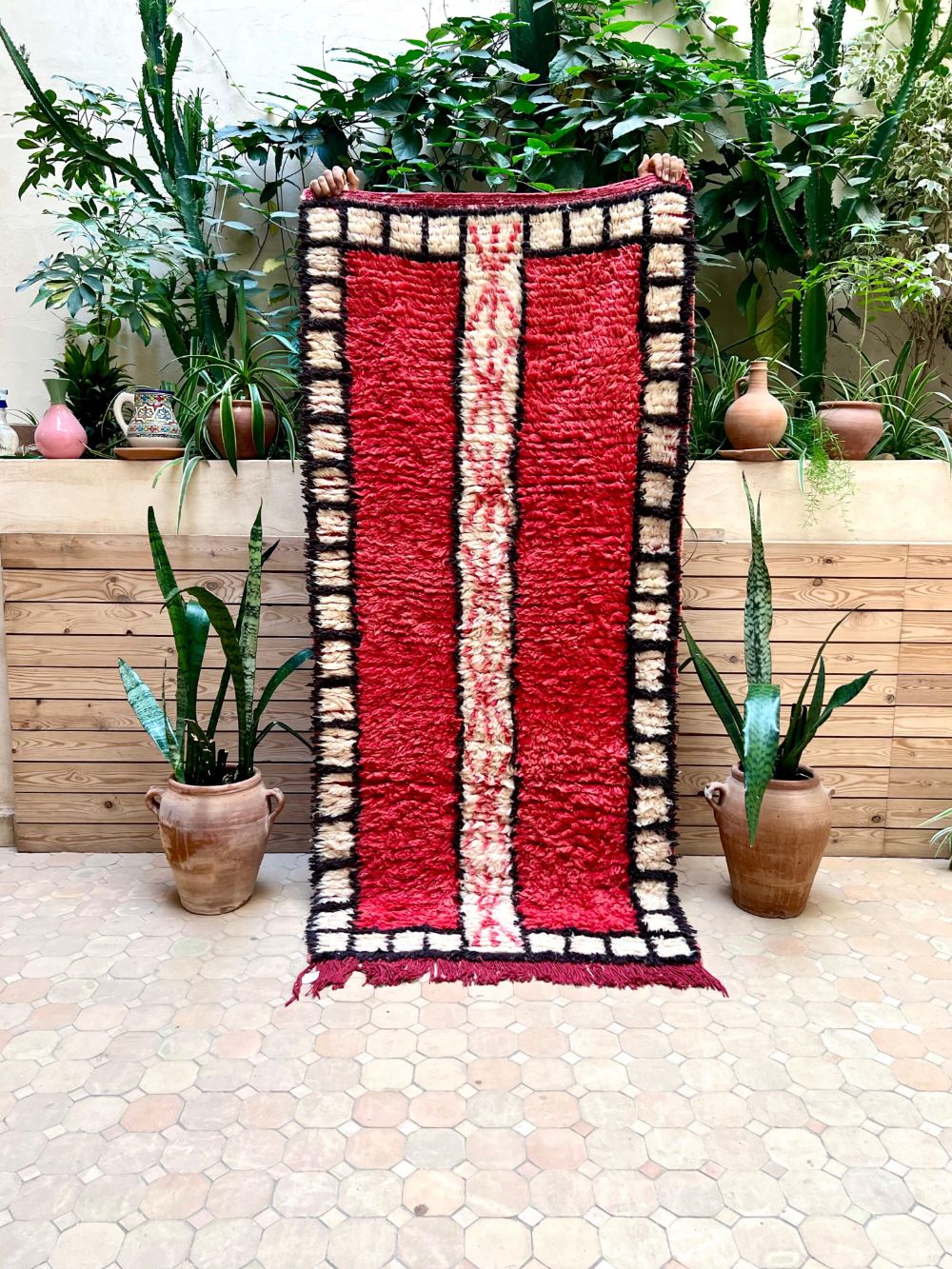 Moroccan Vintage Azilal runner Rug 200x95cm