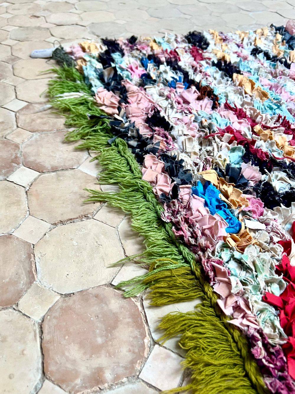 Moroccan Vintage Boucherouite Rug 210x110cm