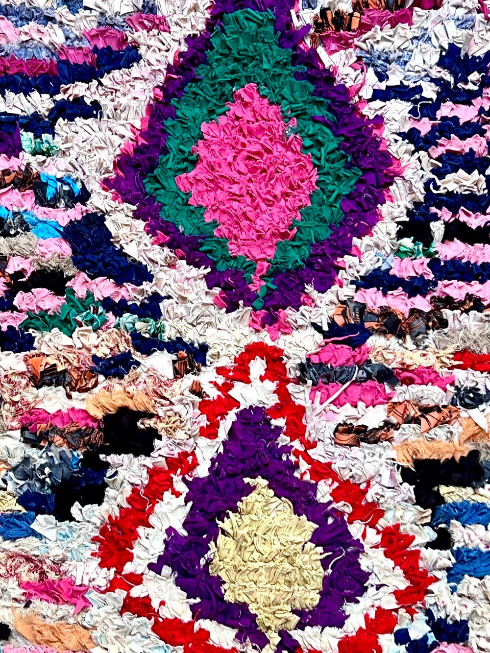 Moroccan Vintage Boucherouite Rug 210x110cm