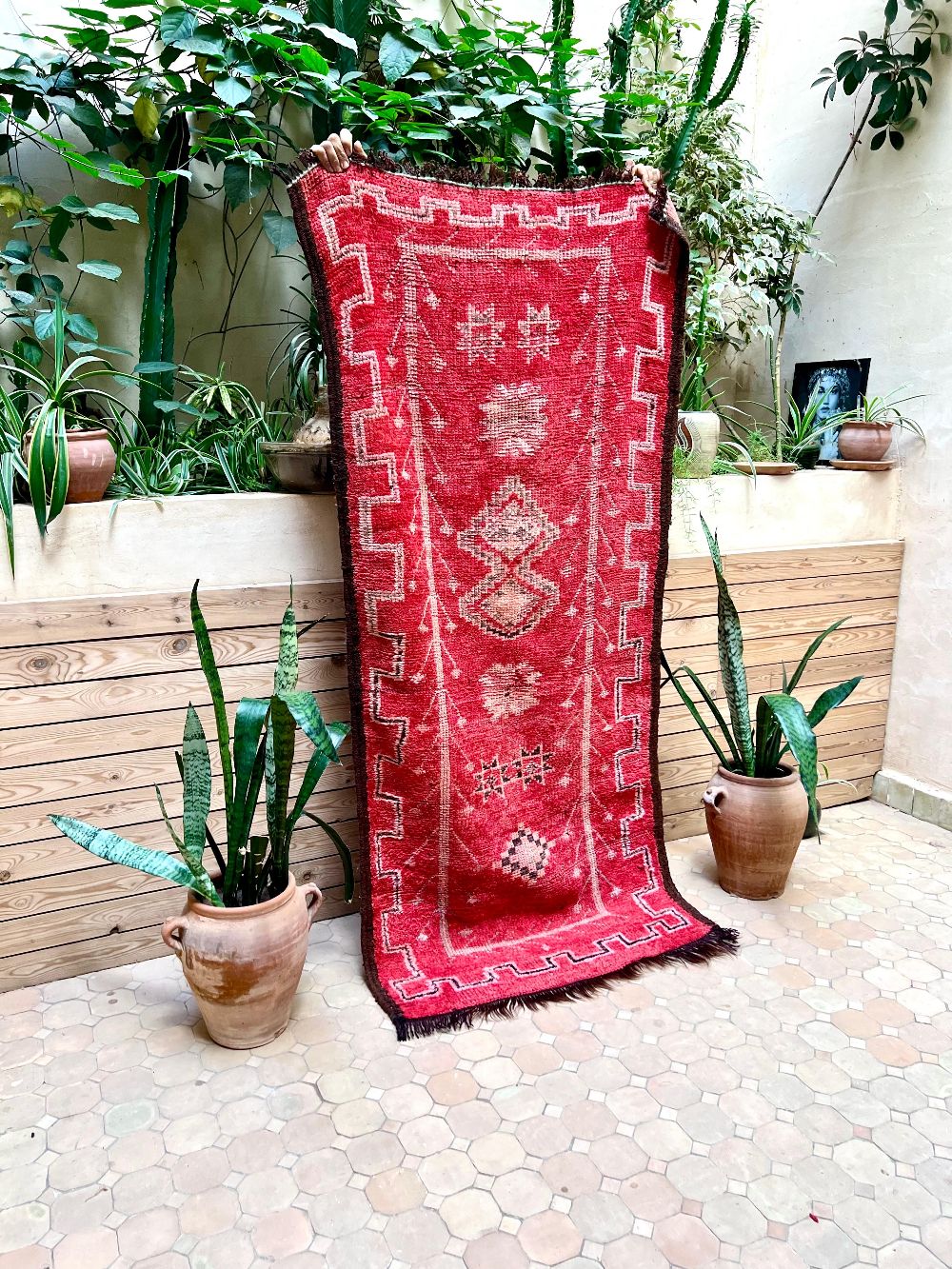 Moroccan Vintage Boujaad Runner Rug 200x90cm