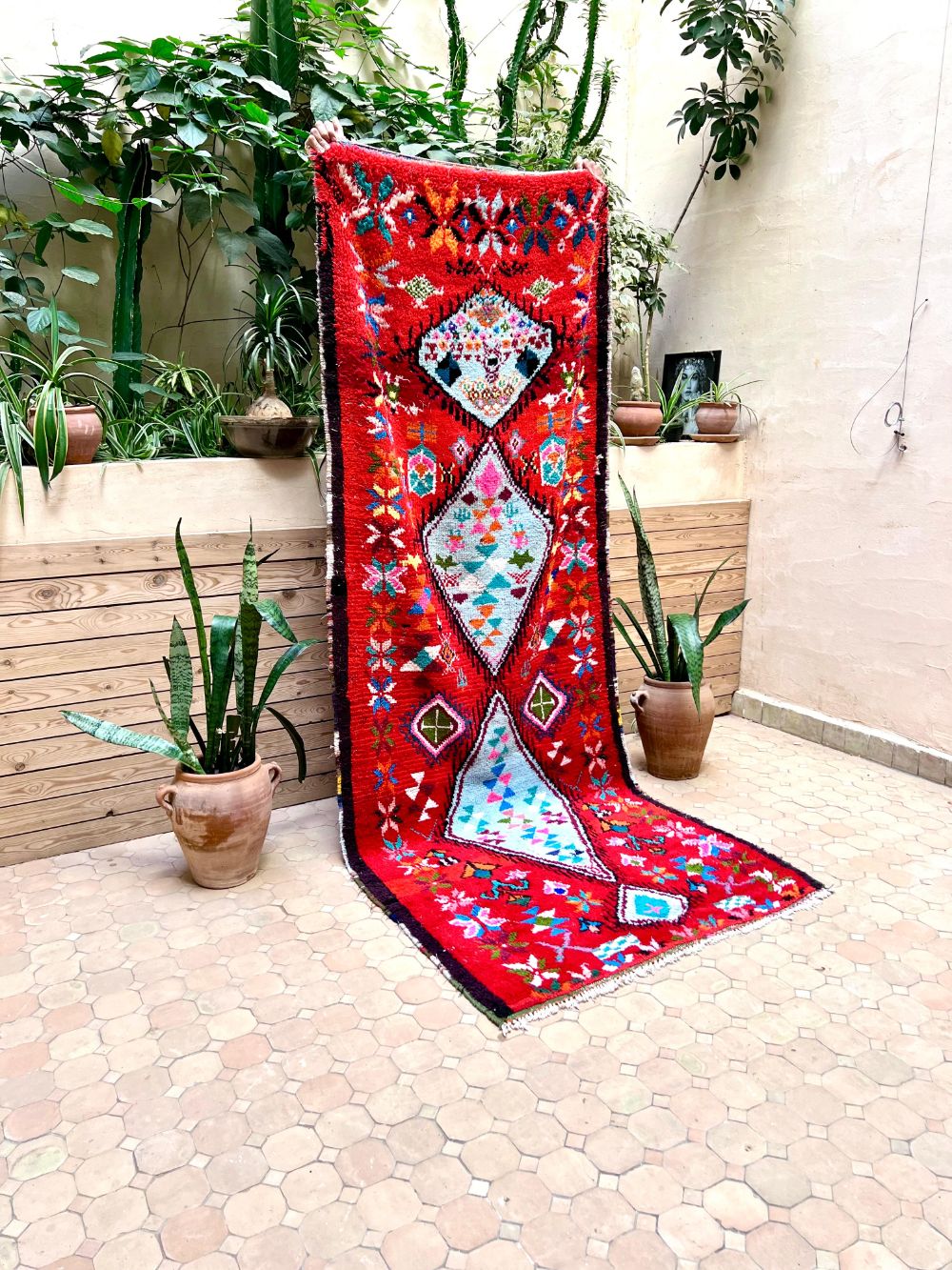 Moroccan Vintage Azilal runner Rug 275x105cm