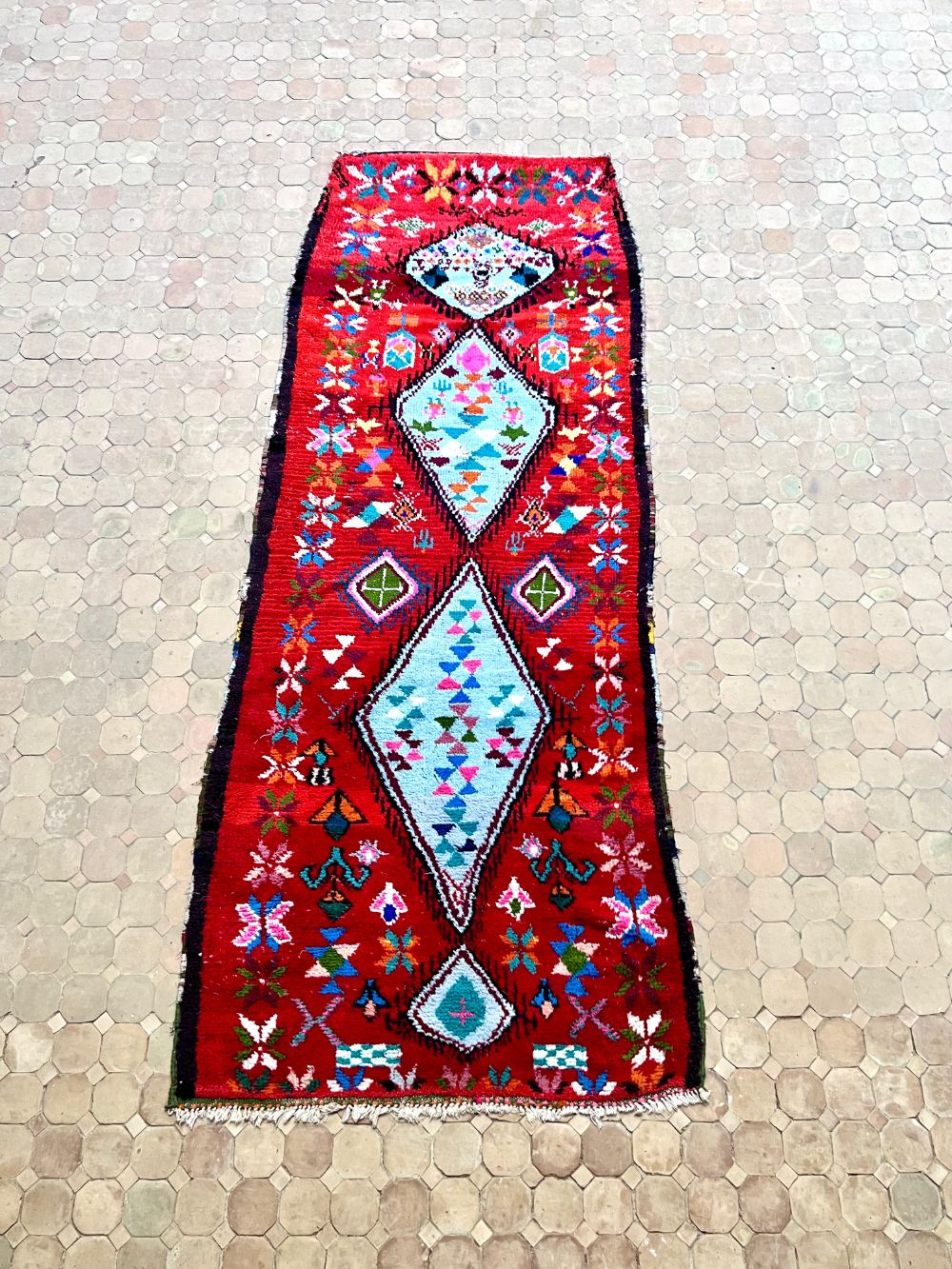 Moroccan Vintage Azilal runner Rug 275x105cm