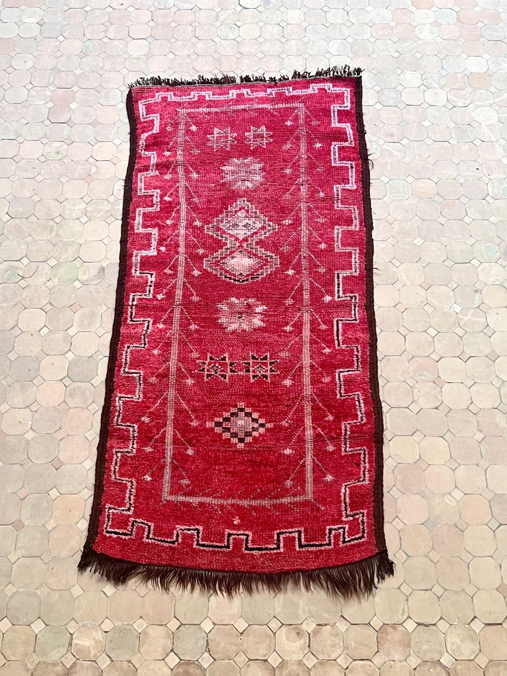 Moroccan Vintage Boujaad Runner Rug 200x90cm