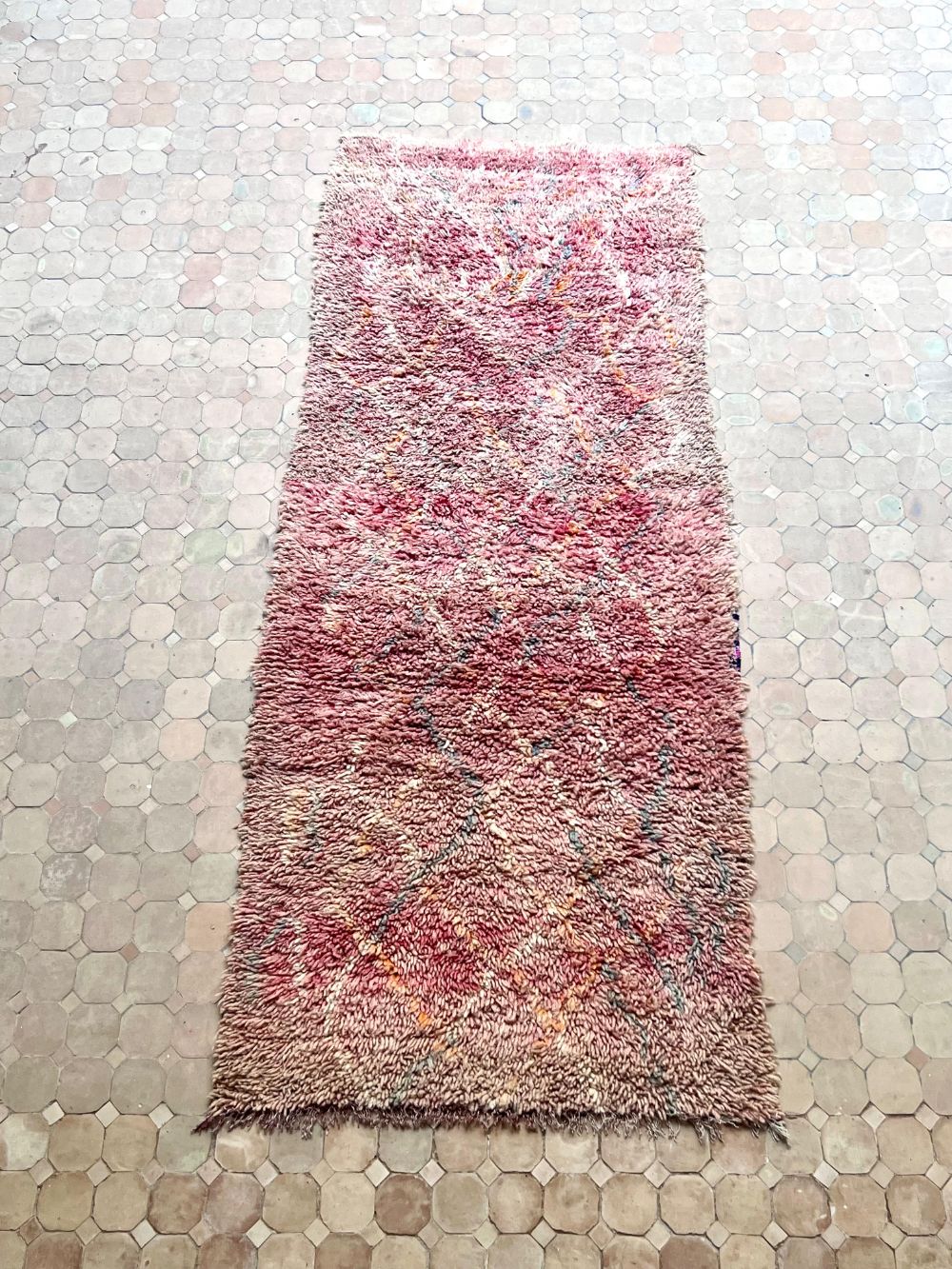 Moroccan Vintage Boujaad Runner Rug 225x100cm