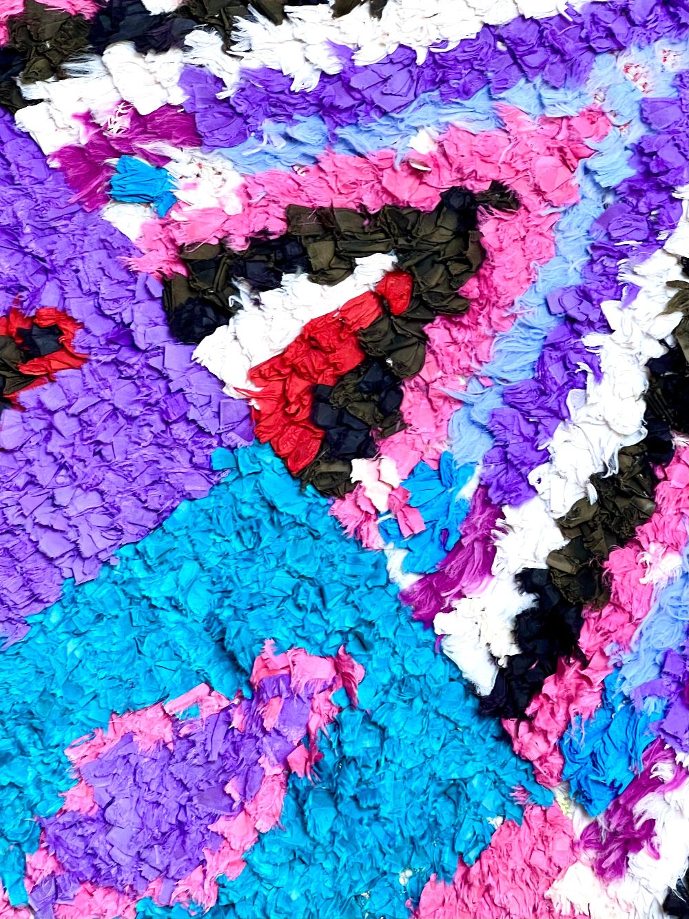 Moroccan Vintage Boucherouite Rug 225x95cm