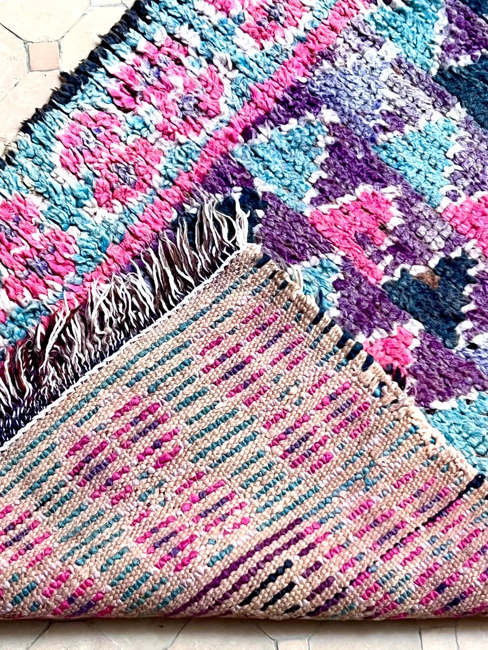 Moroccan Vintage Boujaad Rug 175x75cm