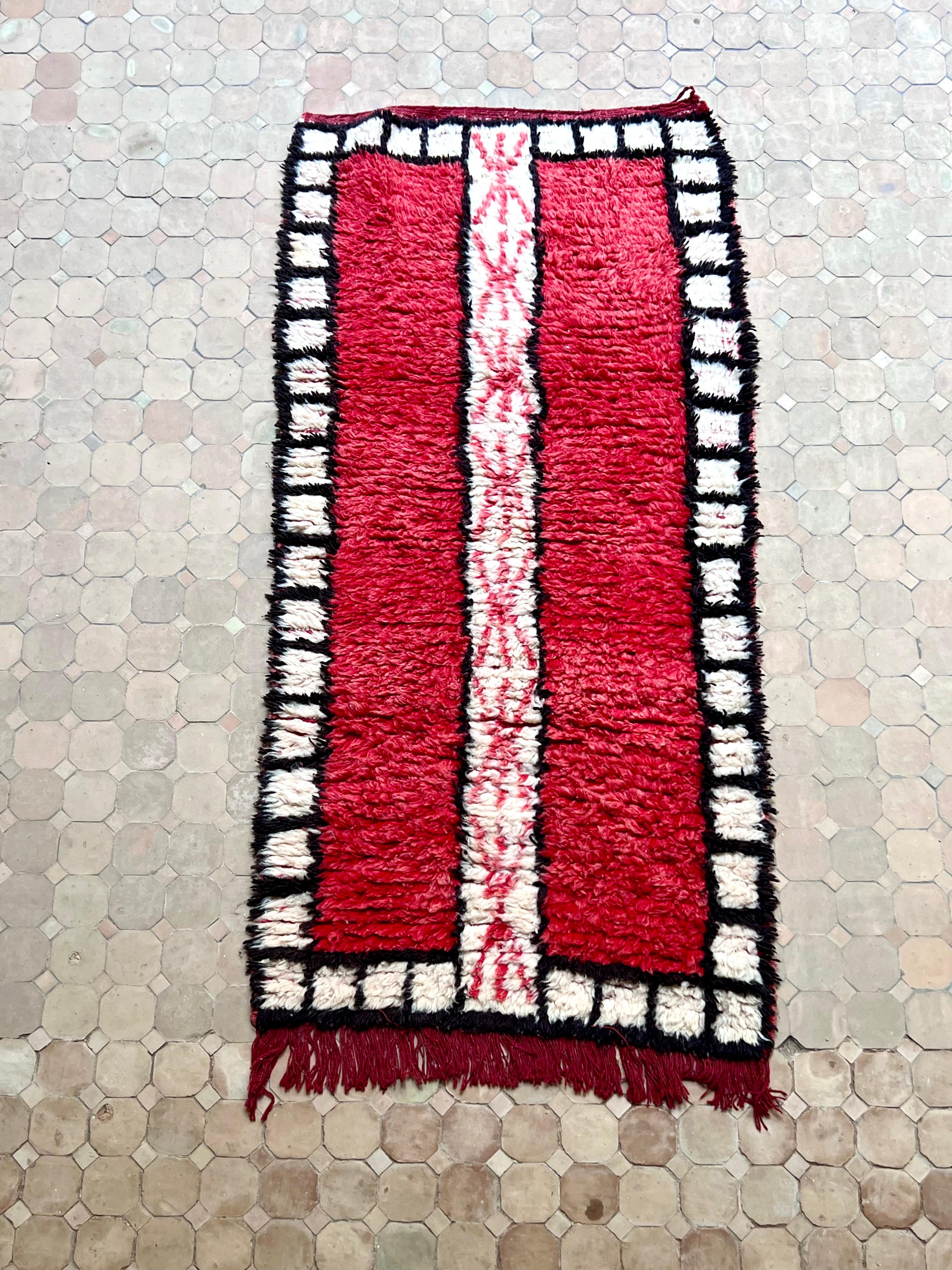 Moroccan Vintage Azilal runner Rug 200x95cm