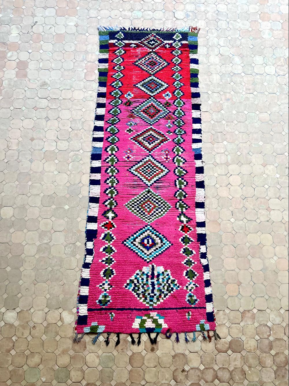 Moroccan Vintage Azilal runner Rug 265x90cm