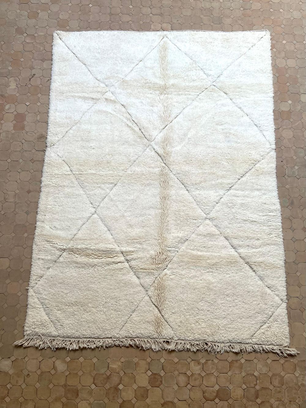 Moroccan All White Rug 295x195cm
