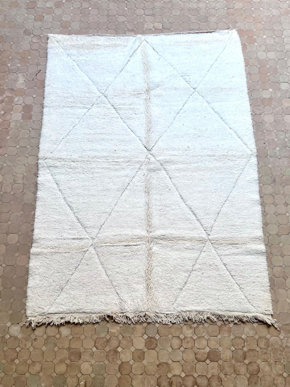 Moroccan All White Rug 300x200cm