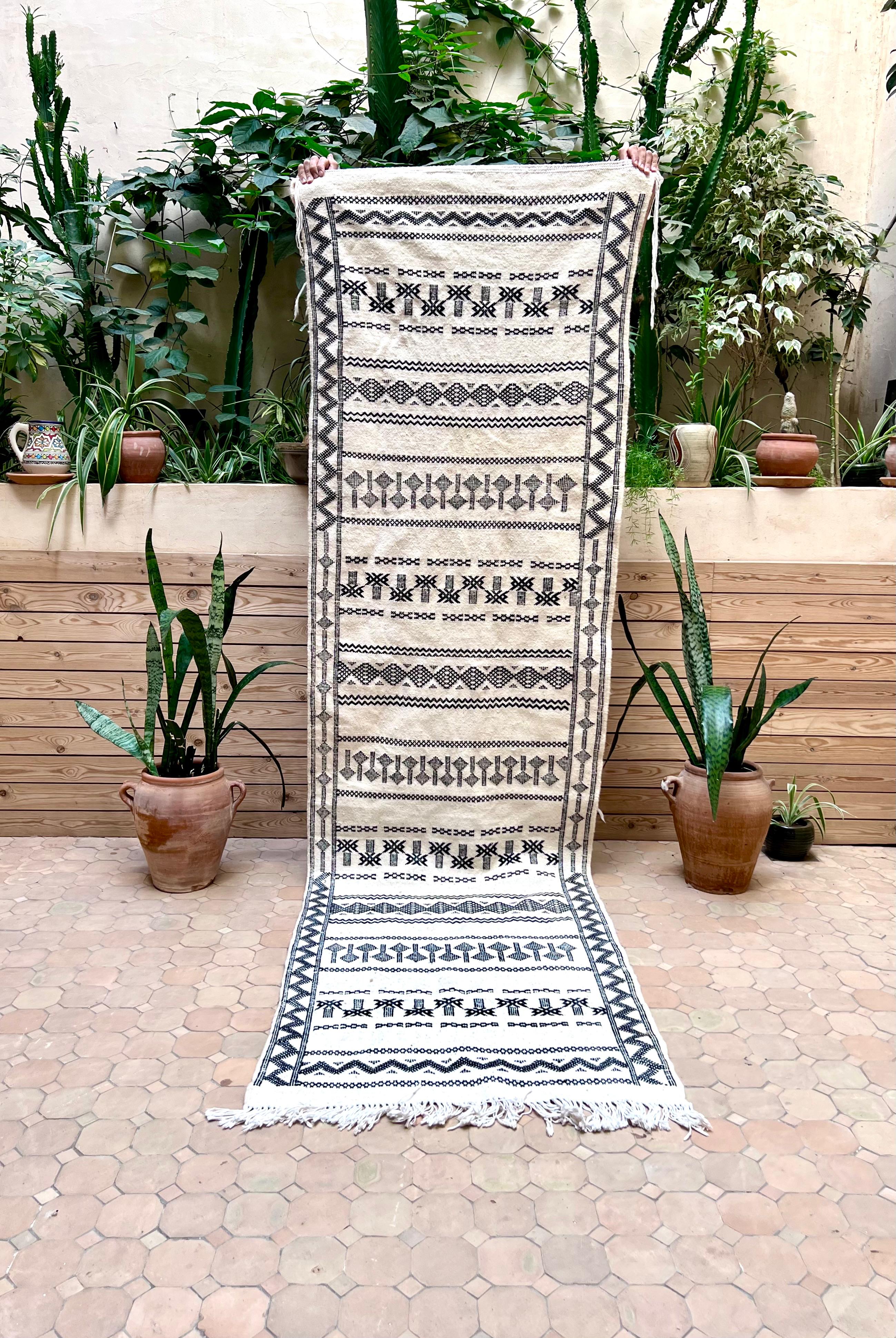 Moroccan Flatweave RunnerRug 295x85cm