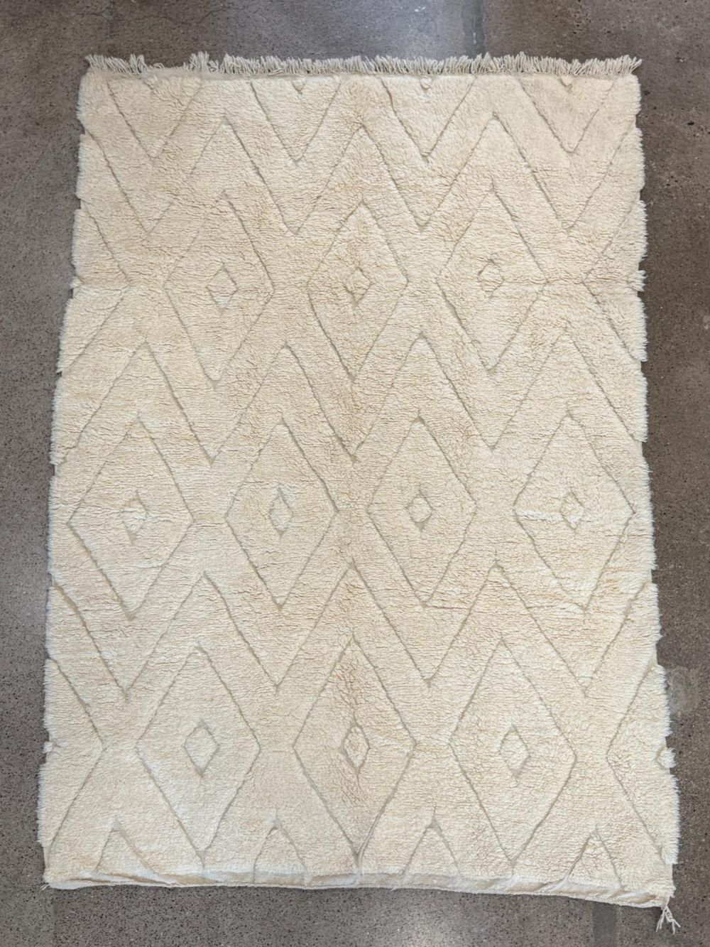 Moroccan All White Rug 320x210cm