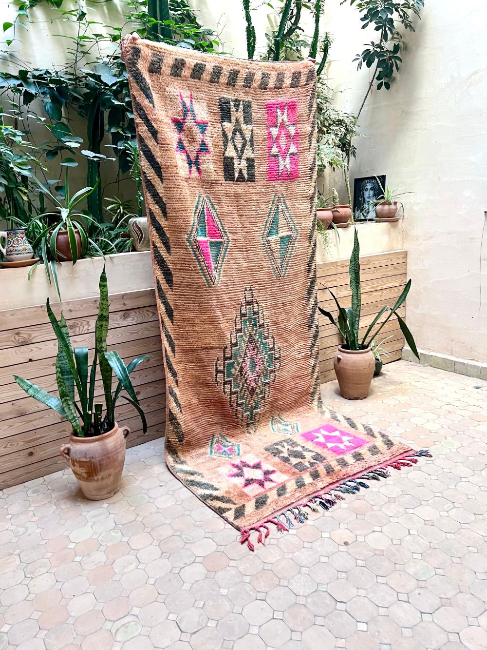 Moroccan Vintage Boujaad runner Rug 280x115cm