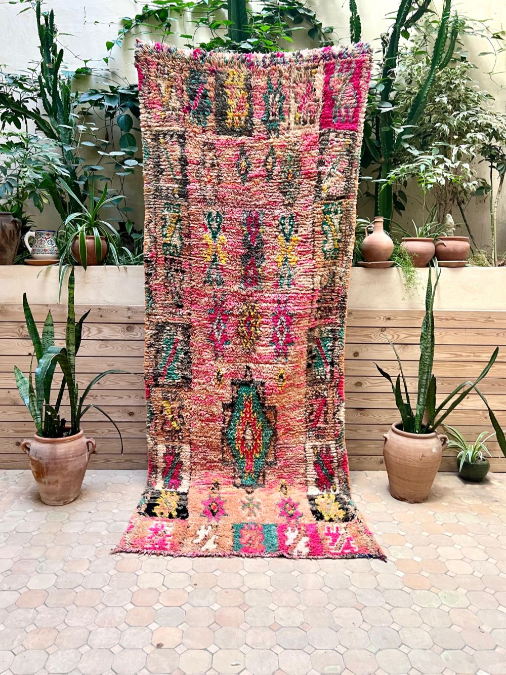 Moroccan Vintage Boujaad runner Rug 265x105cm