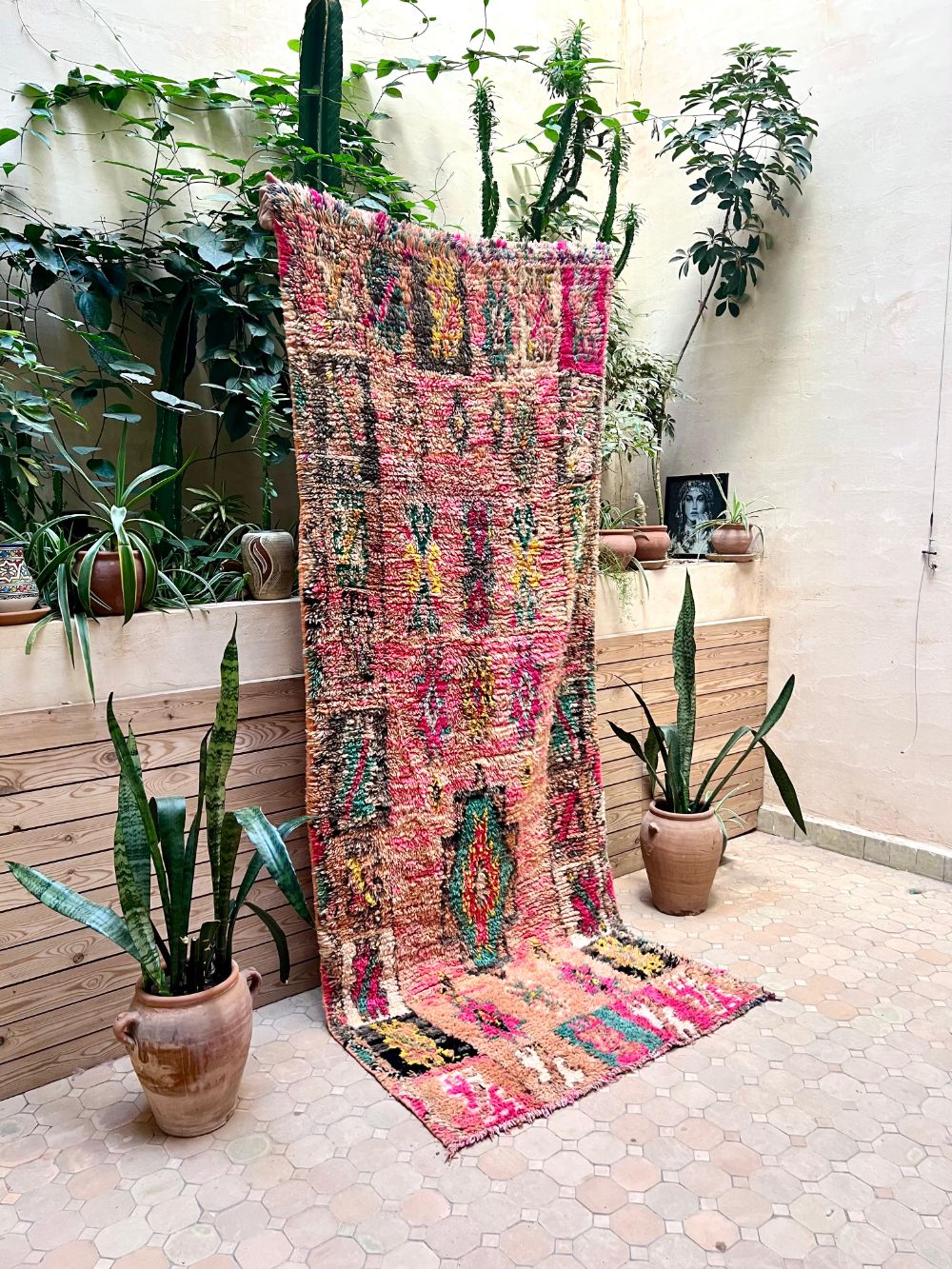 Moroccan Vintage Boujaad runner Rug 265x105cm