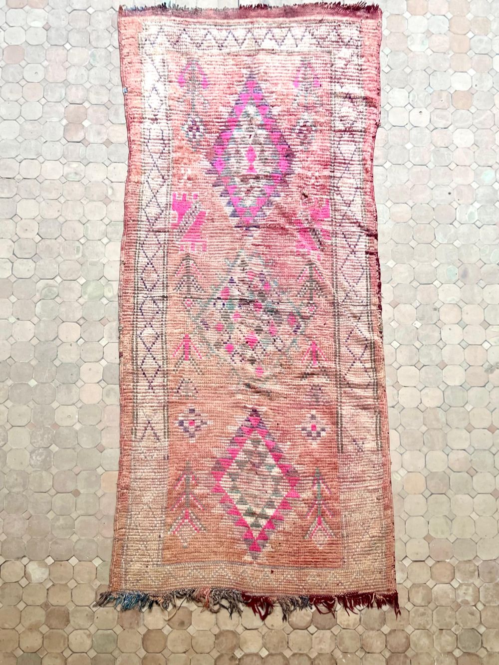 Moroccan Vintage Boujaad runner Rug 280x115cm