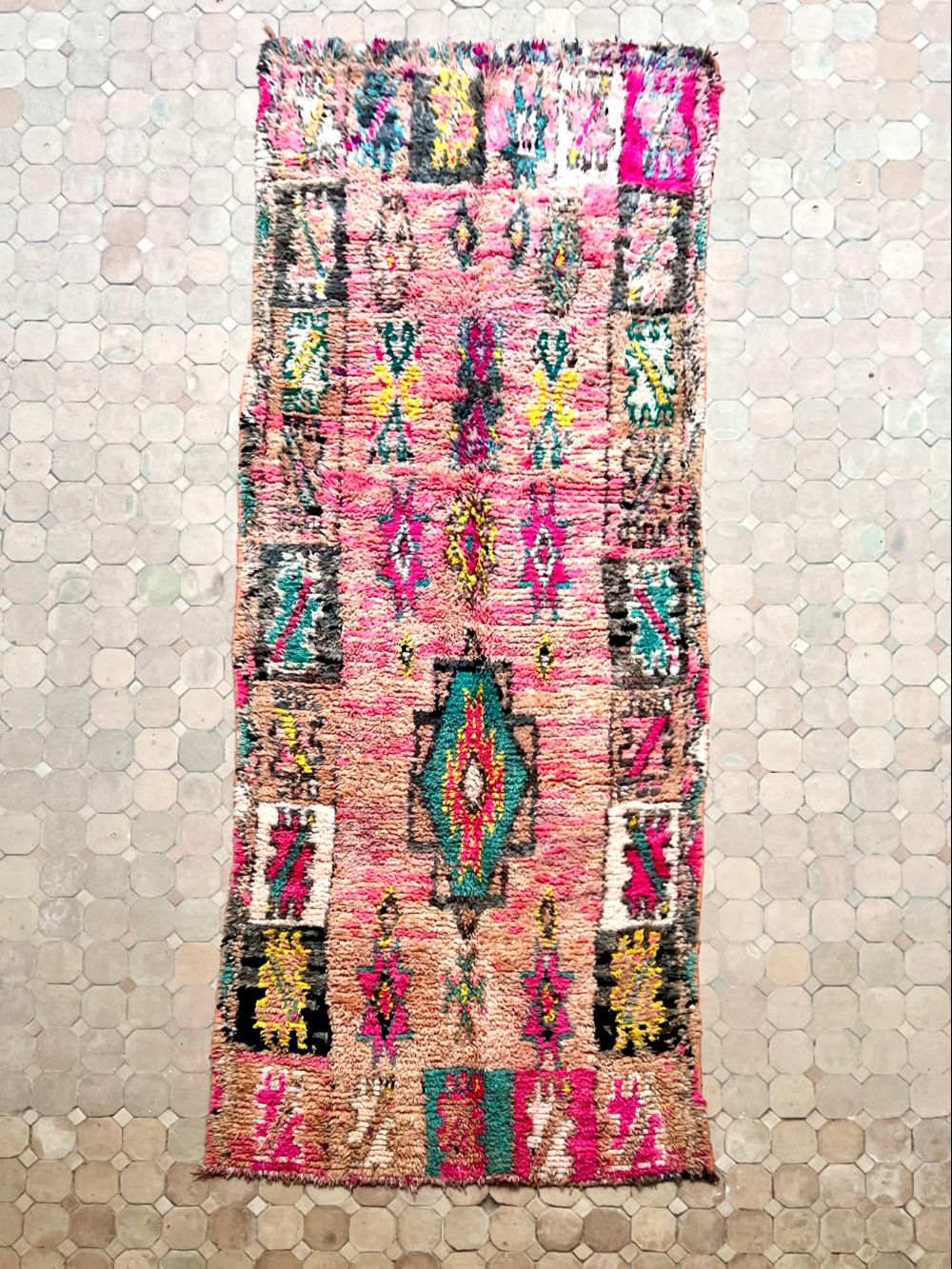 Moroccan Vintage Boujaad runner Rug 265x105cm