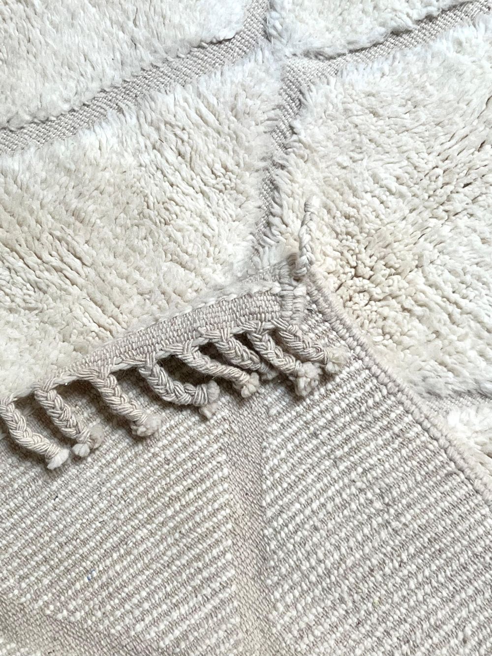 Moroccan All White Rug 155x110cm