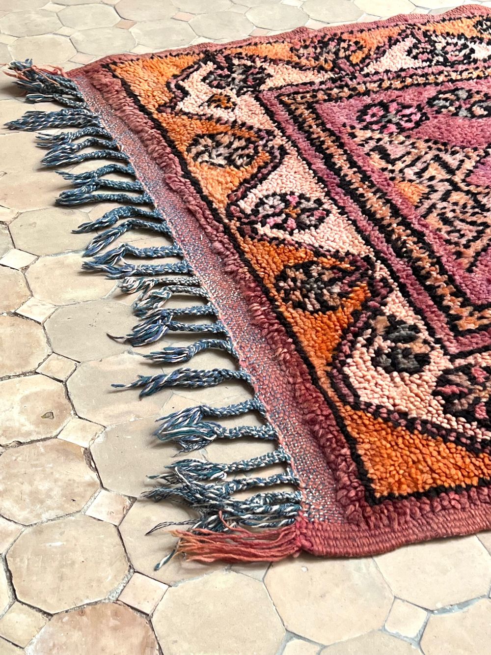 Moroccan Vintage Boujaad runner Rug 255x100cm