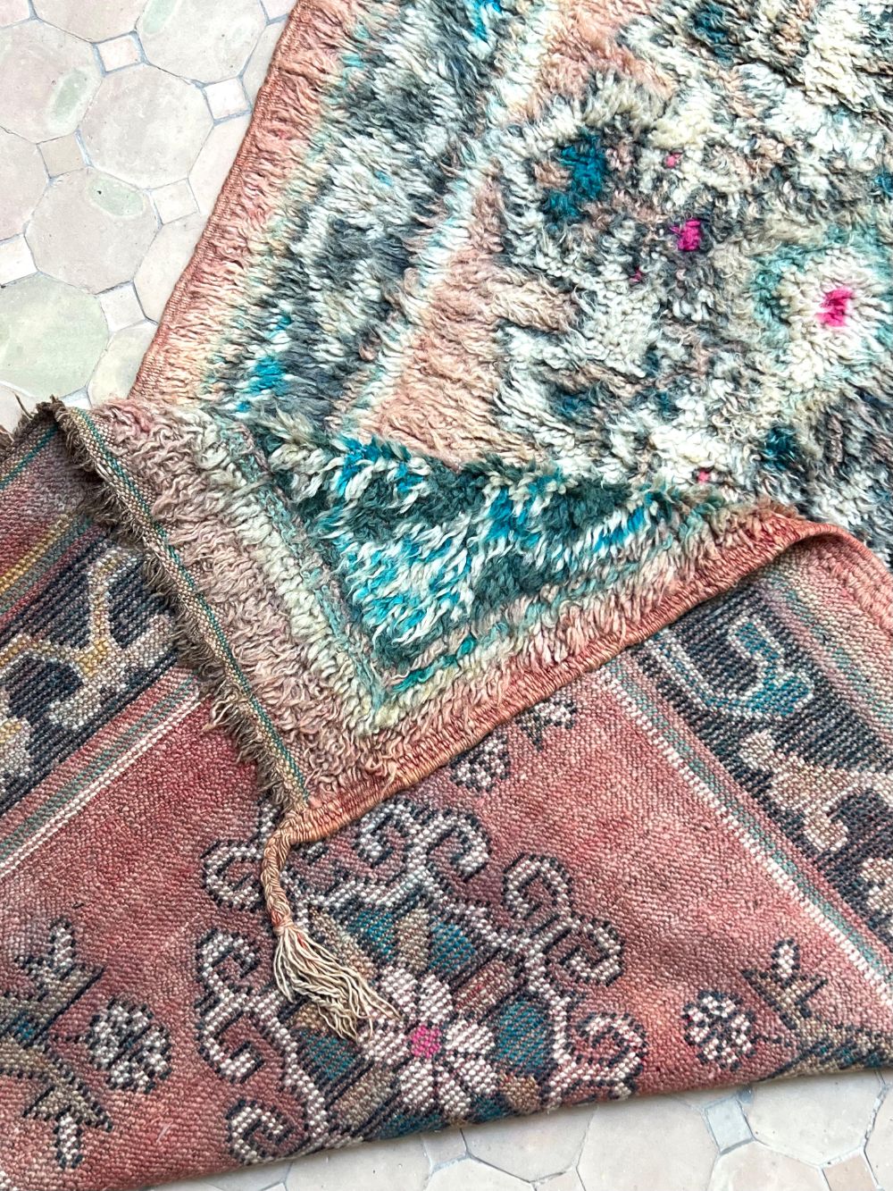 Moroccan Vintage Boujaad runner Rug 245x100cm