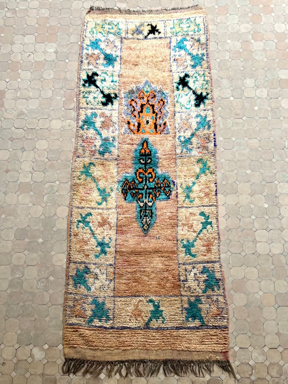Marokkolainen vintage Boujaad käytävämatto 305x110cm