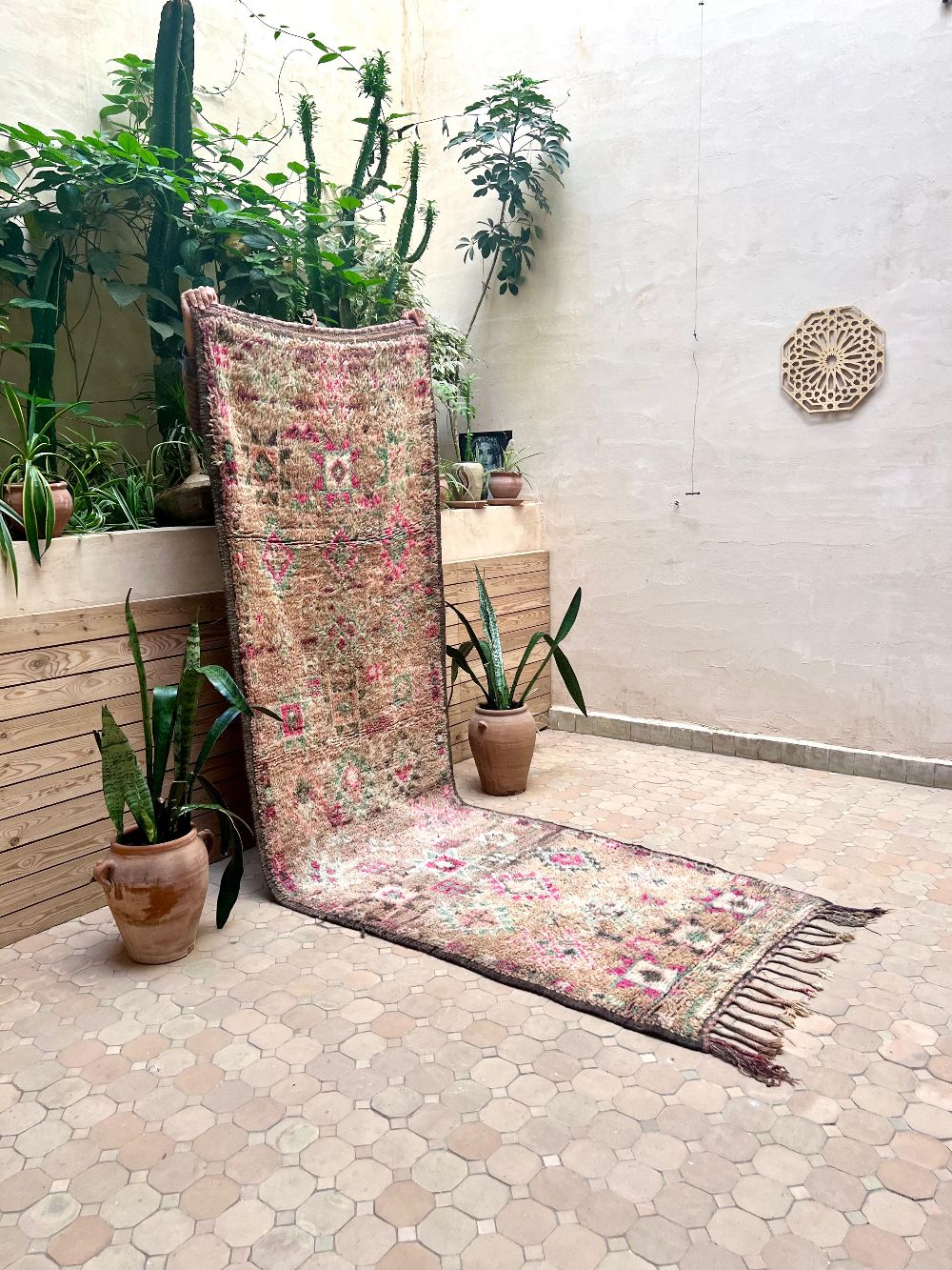Moroccan Vintage Boujaad runner Rug 310x100cm