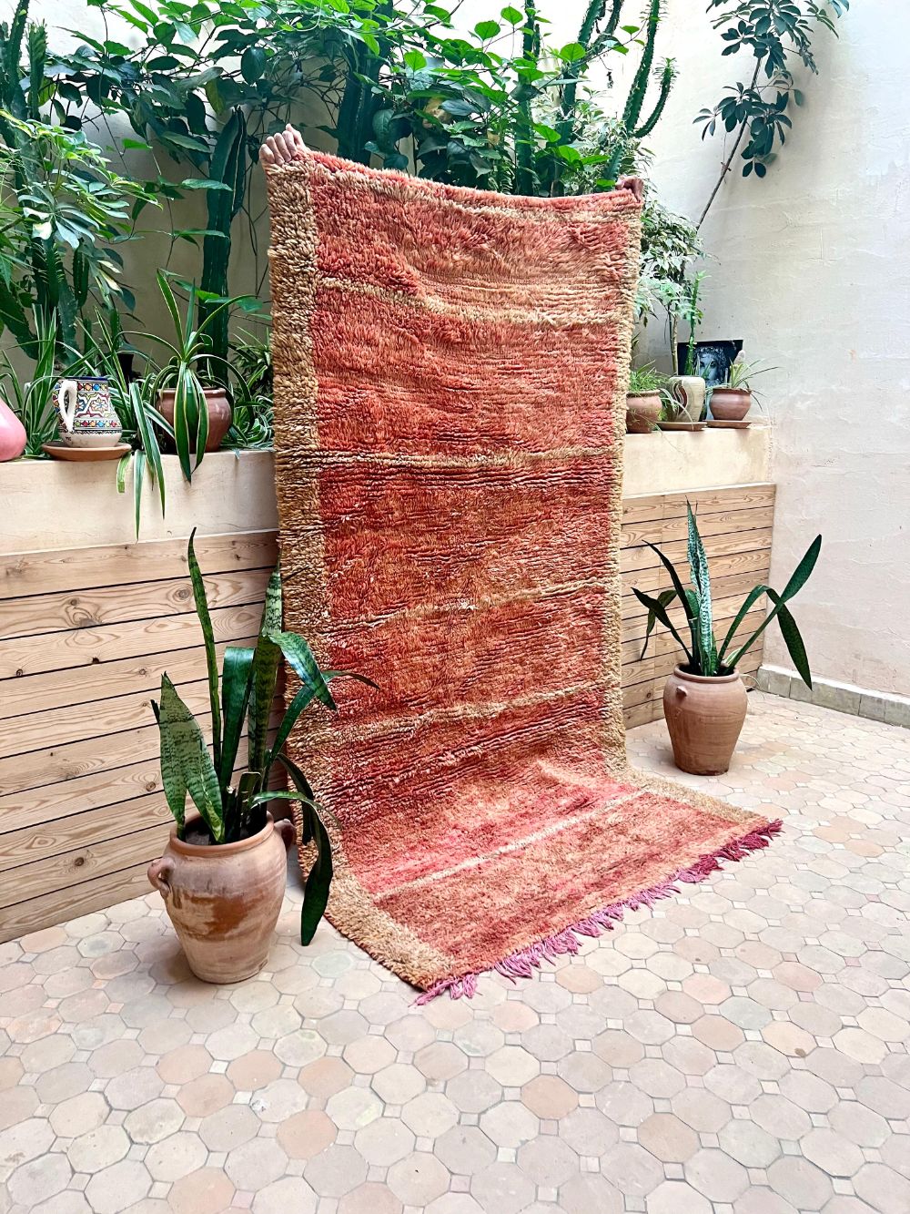 Marokkolainen vintage yksivärinen matto 230x120cm