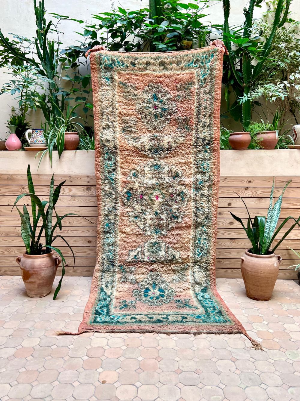 Moroccan Vintage Boujaad runner Rug 245x100cm