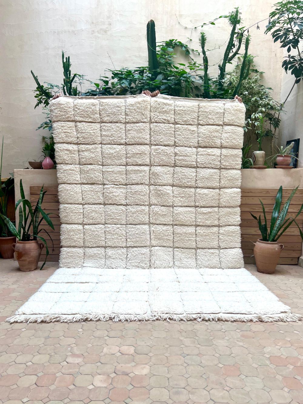 Moroccan All White Rug 300x200cm