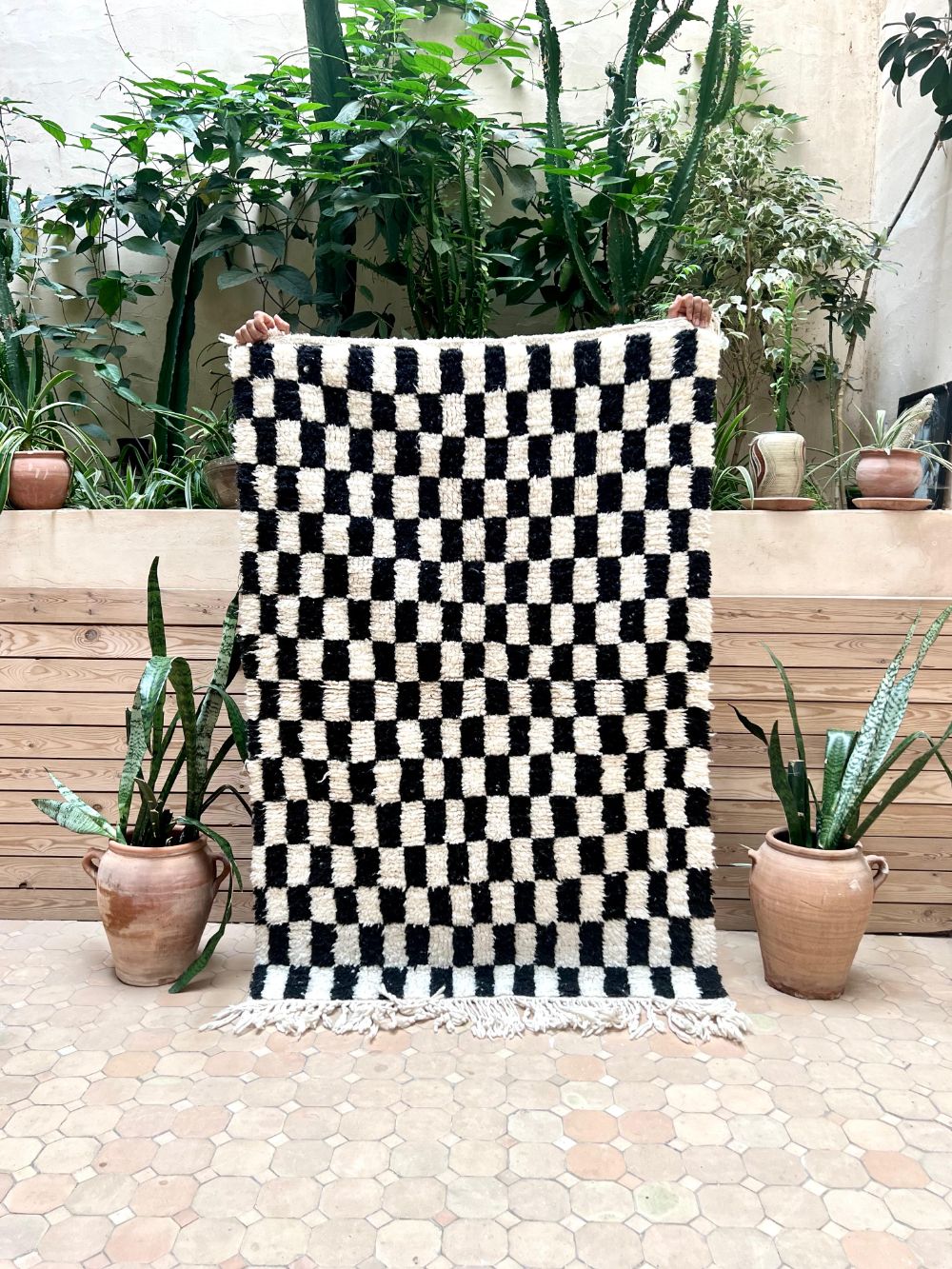 Marokkolainen ruudullinen matto 160x105cm