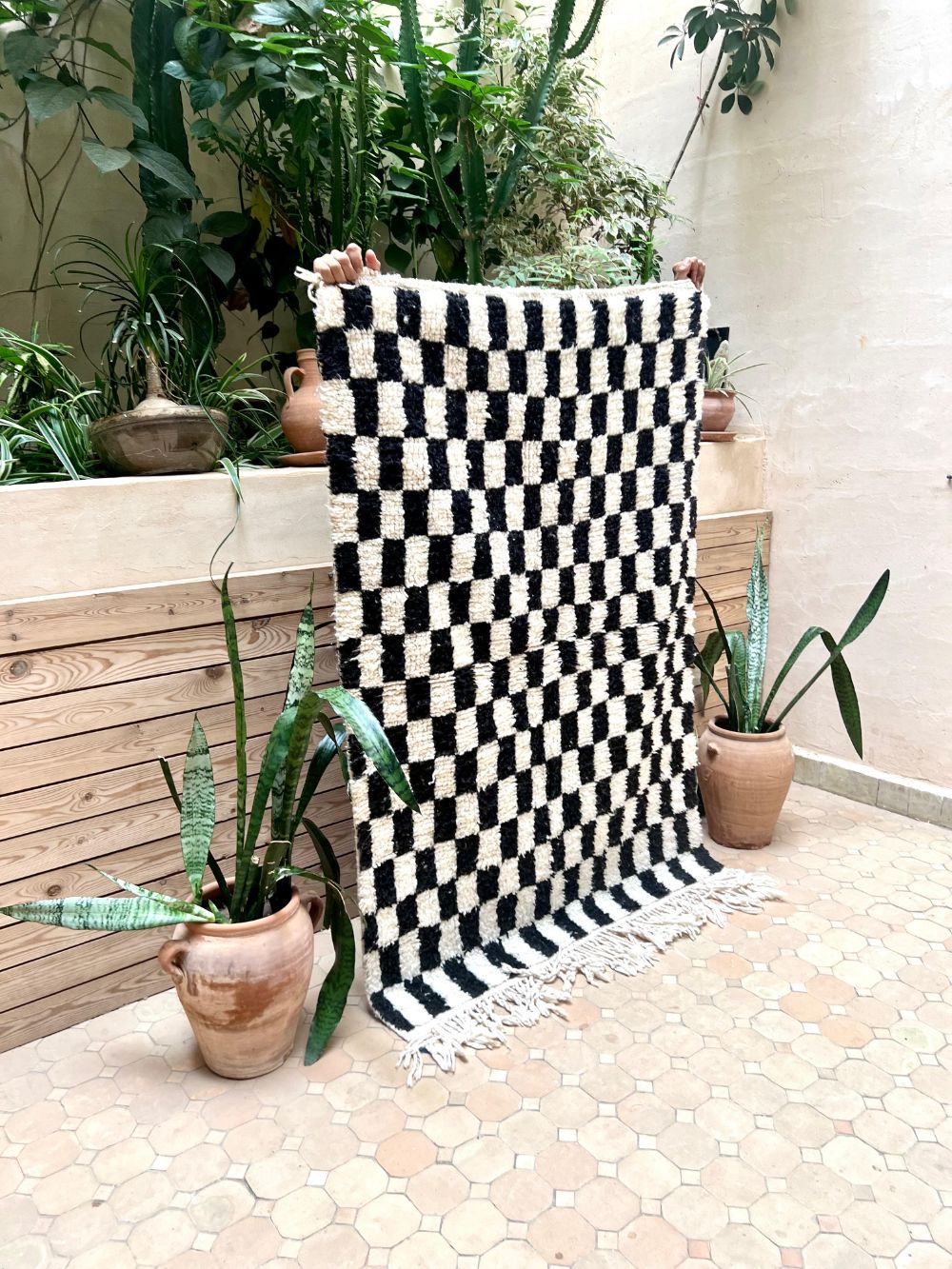 Marokkolainen ruudullinen matto 160x105cm