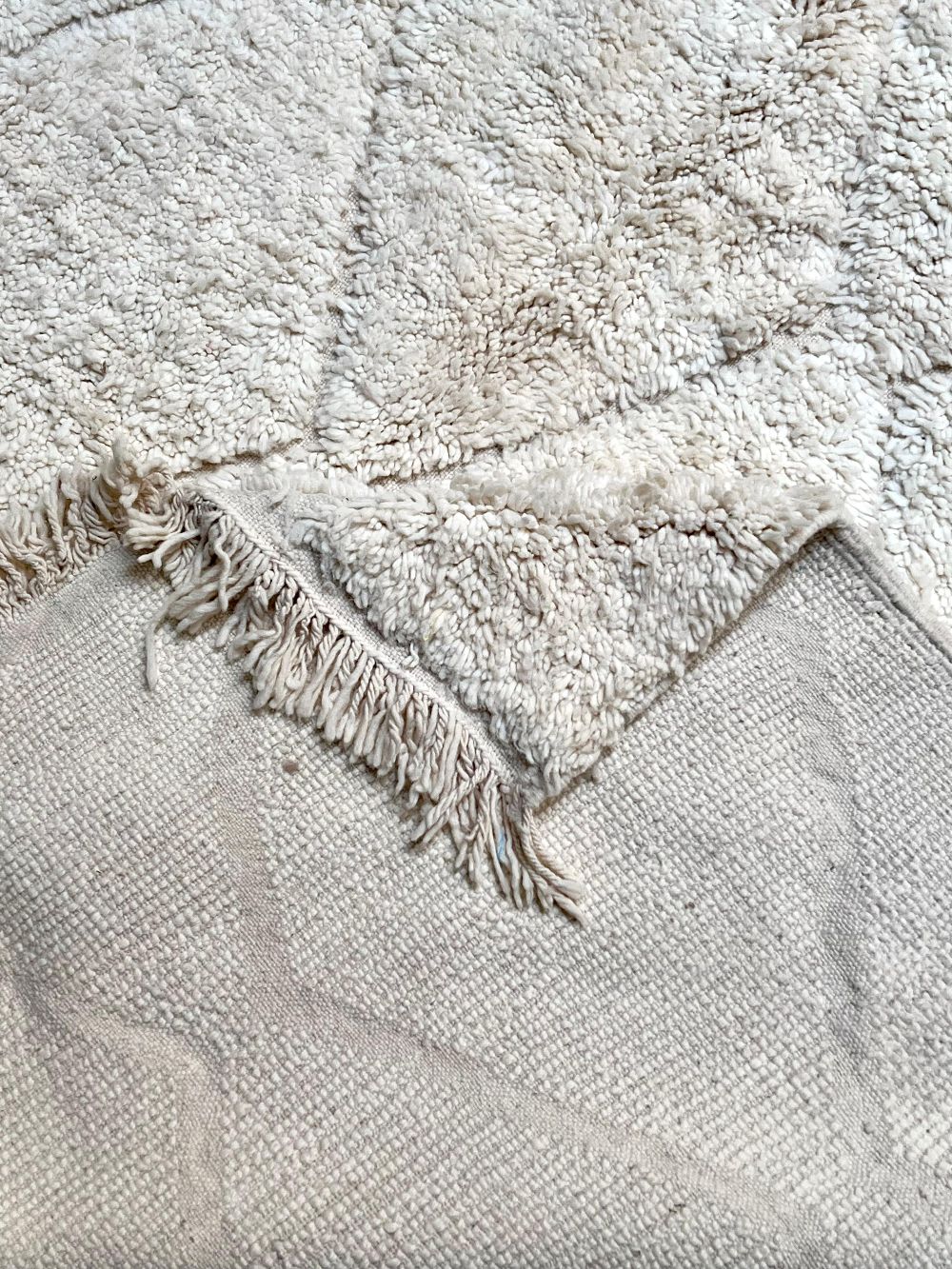 Moroccan All White Rug 295x205cm