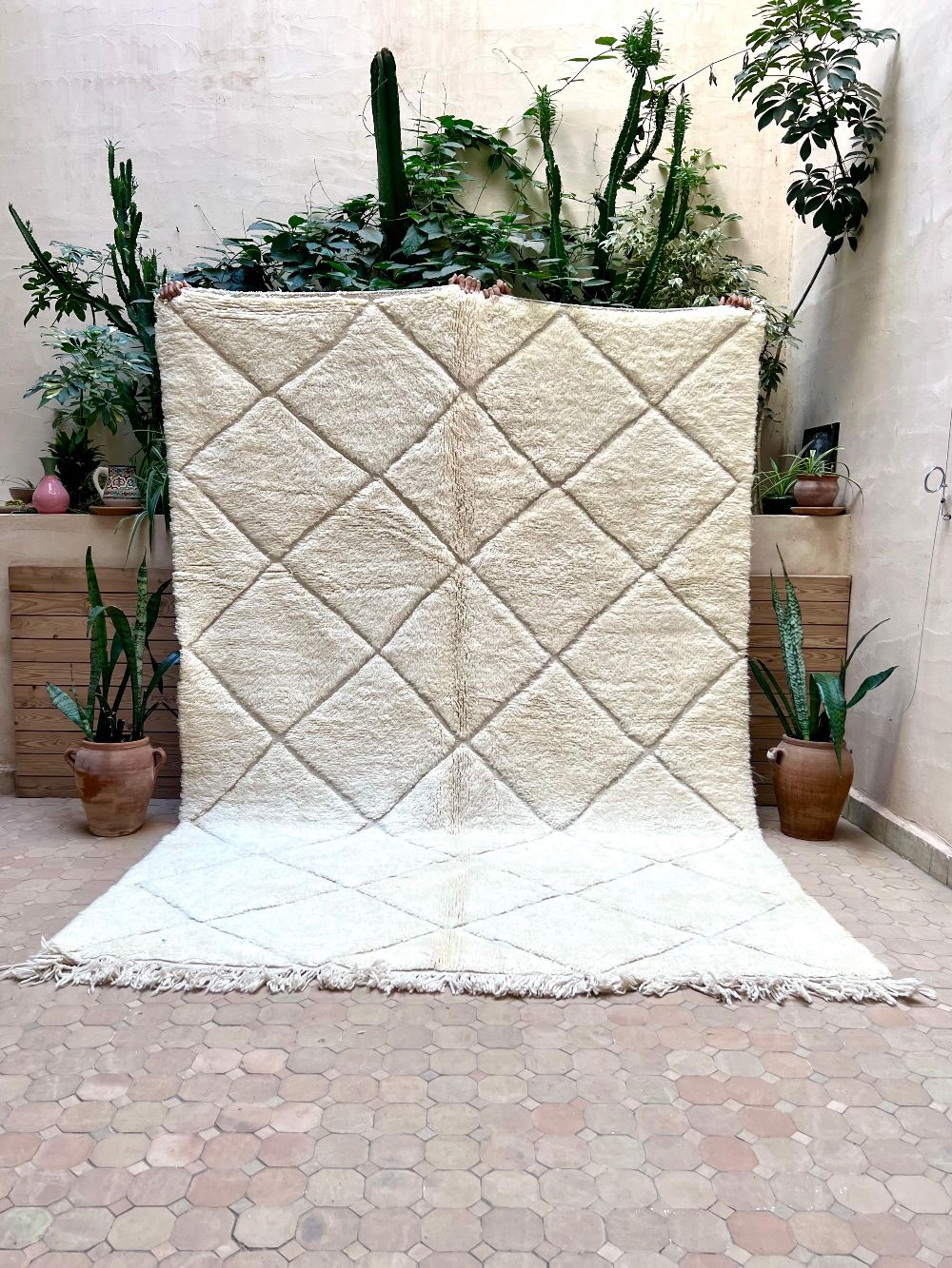 Marokkolainen valkoinen matto 300x205cm