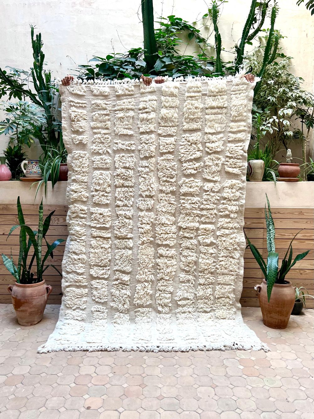 Marokkolainen valkoinen matto 220x145cm