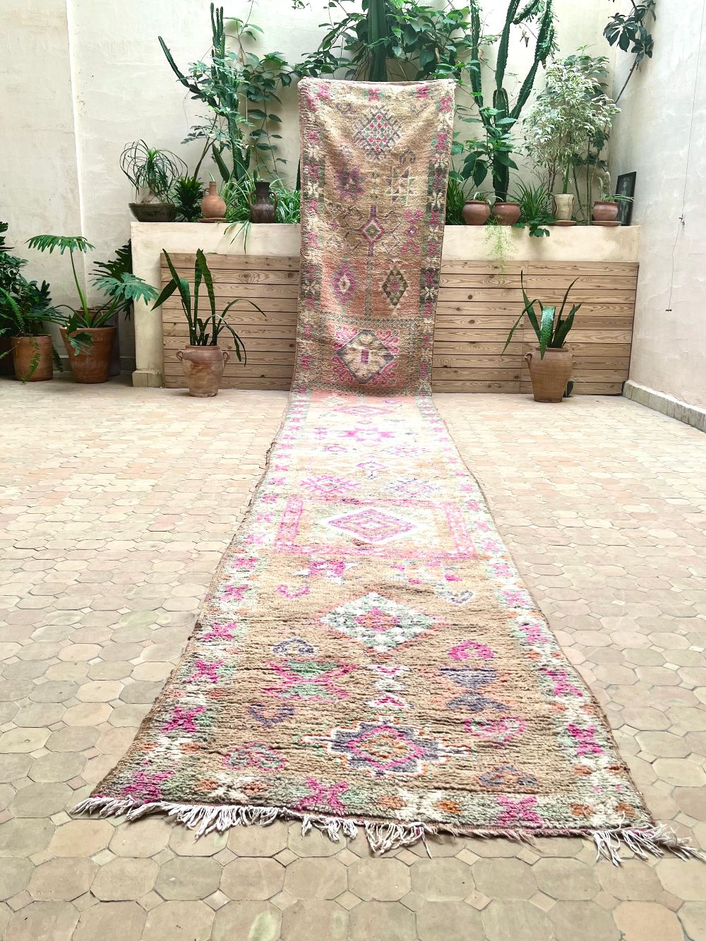 Marokkolainen vintage Boujaad käytävämatto 635x95cm